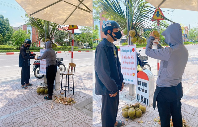 Nắng nóng, quán cà phê mời người qua đường ghé 'hái trái dừa' uống miễn phí - Ảnh 3. Nắng nóng, quán cà phê mời người qua đường ghé 'hái trái dừa' uống miễn phí - Ảnh 3.