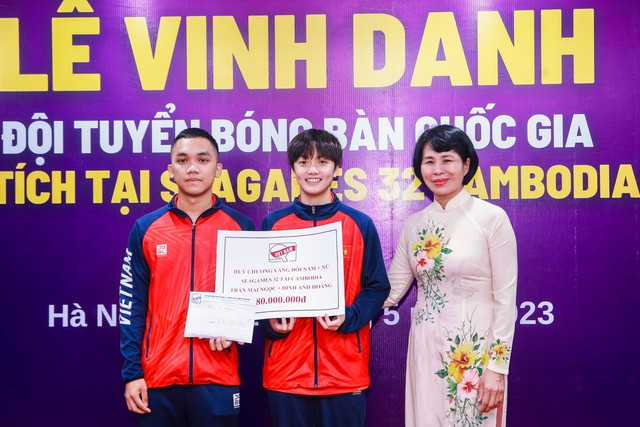 Trần Mai Ngọc, Đinh Anh Hoàng lại được thưởng lớn sau kỳ tích SEA Games 32 - Ảnh 2.