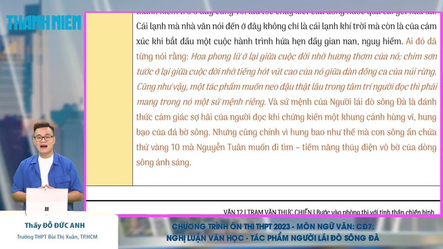 Bí quyết ôn thi tốt nghiệp THPT đạt điểm cao: Nghị luân văn học về sông Đà - Ảnh 2.