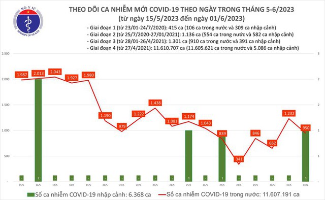 Ngày 1.6 có 950 ca nhiễm Covid-19 mới   - Ảnh 1.