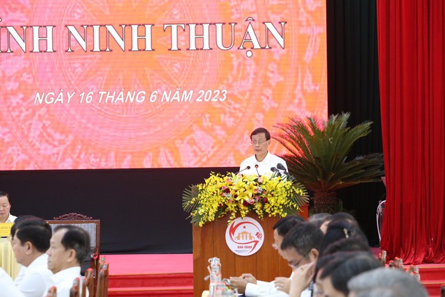 Chủ tịch nước Võ Văn Thưởng làm việc với Tỉnh ủy Ninh Thuận:  - Ảnh 2.