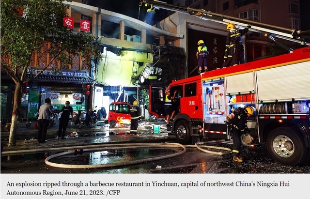 Nổ bình gas tại nhà hàng BBQ Trung Quốc, 31 người thiệt mạng - Ảnh 1.