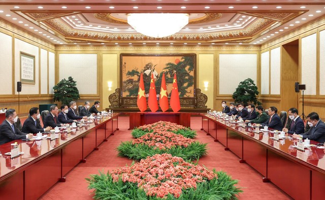 Thủ tướng Trung Quốc Lý Cường đón trọng thể Thủ tướng Phạm Minh Chính tại Bắc Kinh - Ảnh 7.