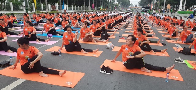 500 người từ Ấn Độ và Việt Nam đồng diễn ngày Quốc tế Yoga lần thứ 9 - Ảnh 3.