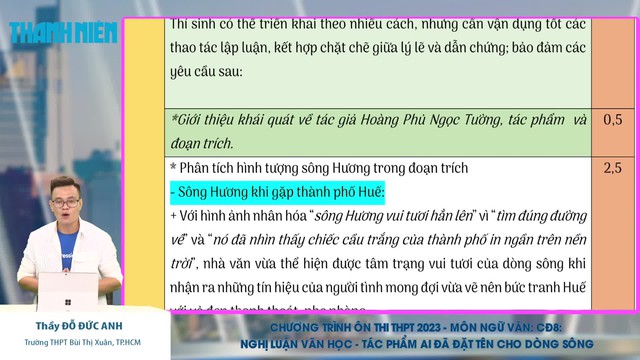 Bí quyết ôn thi tốt nghiệp THPT đạt điểm cao: Nghị luận văn học với sông Hương. - Ảnh 2.