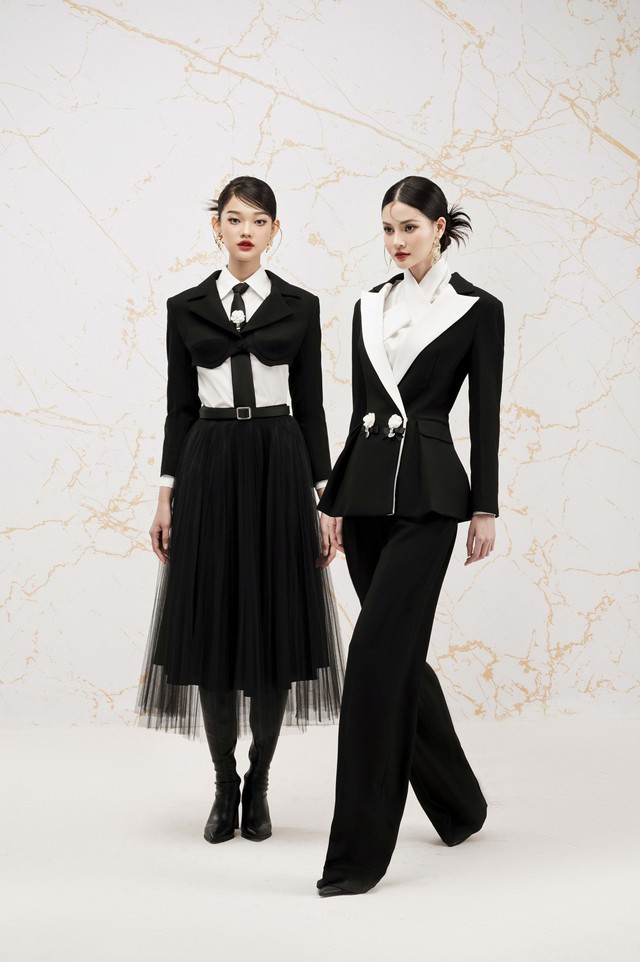 Trang phục tiệc trên sắc trắng đen tương phản của Hà Thanh Việt  - Ảnh 7.