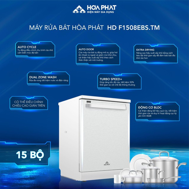 Hòa Phát ra mắt bộ sưu tập máy rửa bát, tiết kiệm 85% lượng nước tiêu thụ - Ảnh 2.