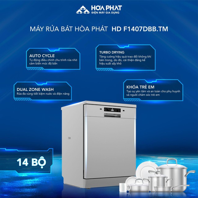 Hòa Phát ra mắt bộ sưu tập máy rửa bát, tiết kiệm 85% lượng nước tiêu thụ - Ảnh 3.