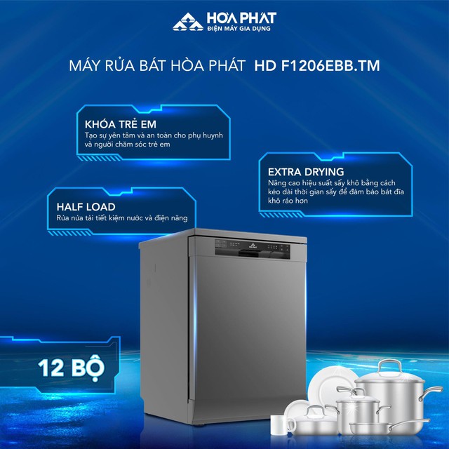 Hòa Phát ra mắt bộ sưu tập máy rửa bát, tiết kiệm 85% lượng nước tiêu thụ - Ảnh 5.