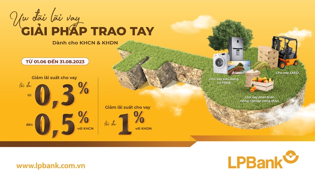 LPBank triển khai gói hỗ trợ giảm lãi suất cho khách hàng cá nhân vay tiêu dùng, khách hàng doanh nghiệp bán lẻ và đặc biệt khách hàng sản xuất kinh doanh với mức giảm lên tới 1%/năm