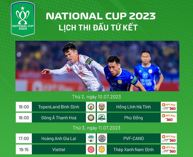 Lịch thi đấu, link xem trực tiếp tứ kết Cúp quốc gia 2023 hôm nay (10.7) - Ảnh 3.