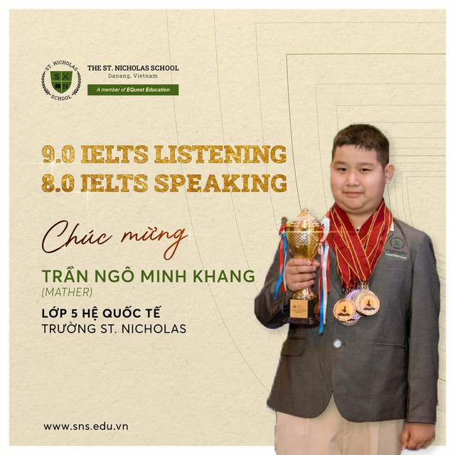 Học sinh lớp 5 St. Nicholas đạt IELTS 9.0 Listening, 8.0 Speaking ngay lần thi đầu tiên - Ảnh 1.