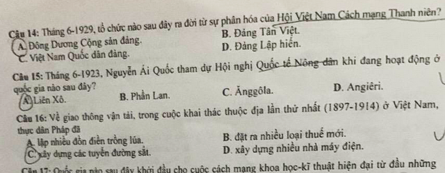 Bộ GD-ĐT xác nhận đề thi môn sử có câu hỏi diễn đạt không chặt chẽ - Ảnh 1.