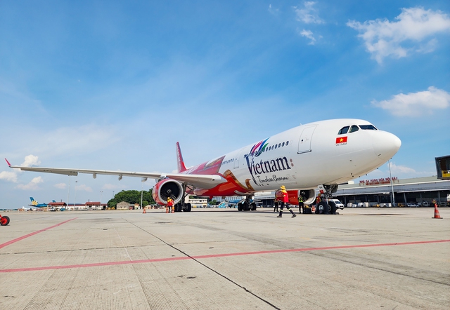 Tàu bay thân rộng A330 mang biểu tượng du lịch Việt Nam đã được Vietjet đưa vào khai thác, đưa thêm nhiều du khách quốc tế đến với Việt Nam hơn (ảnh: Tài Nguyên)