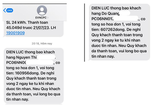 Xuất hiện tin nhắn giả mạo brandname yêu cầu thanh toán tiền điện - Ảnh 1.