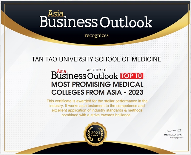 Tạp chí Asia Business Outlook bình chọn TTU là một trong 10 trường đào tạo y khoa triển vọng năm 2023