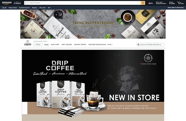 Đa dạng các sản phẩm cà phê năng lượng của Trung Nguyên Legend được người yêu cà phê toàn cầu yêu thích tìm mua trên gian hàng chính thức của Trung Nguyên Legend trên Amazon