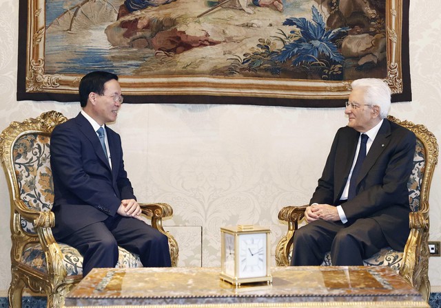 Lễ đón chính thức Chủ tịch nước Võ Văn Thưởng thăm Ý - Ảnh 4.