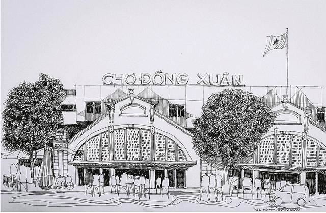 Góc ký họa: Chợ Đồng Xuân - Ảnh 3.