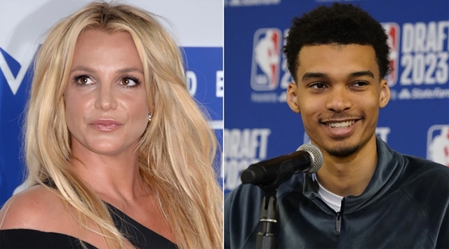 Britney Spears bị... tát khi chụp ảnh với sao bóng rổ NBA Victor Wembanyama - Ảnh 1.