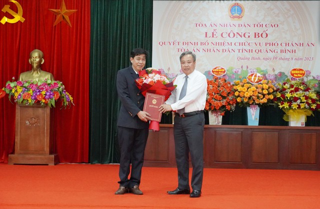 Ông Võ Bá Lưu được bổ nhiệm làm Phó chánh tòa án nhân dân tỉnh Quảng Bình - Ảnh 1.