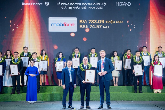 MobiFone lọt Top 100 thương hiệu giá trị nhất Việt Nam năm 2023 - Ảnh 1.
