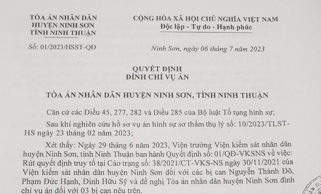 Vụ rút quyết định truy tố ở Ninh Thuận: Không chấp kháng cáo của các bị can - Ảnh 1.