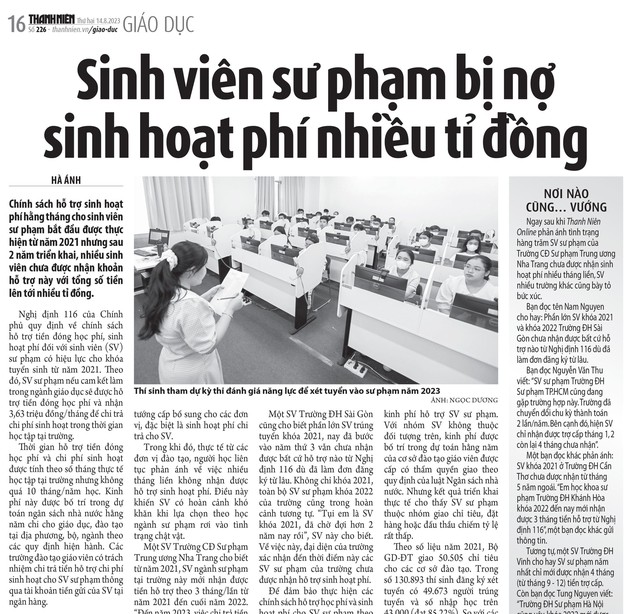 Sớm giải quyết việc sinh viên sư phạm bị nợ sinh hoạt phí  - Ảnh 1.