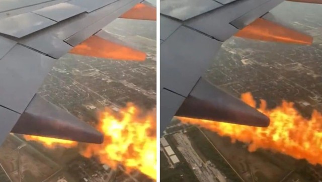 Hành khách kinh hoàng khi máy bay cháy động cơ trên không - Ảnh 1.