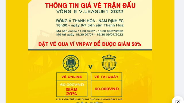 Đội Thanh Hóa giảm 20% giá vé mua online để tri ân người hâm mộ - Ảnh 1.