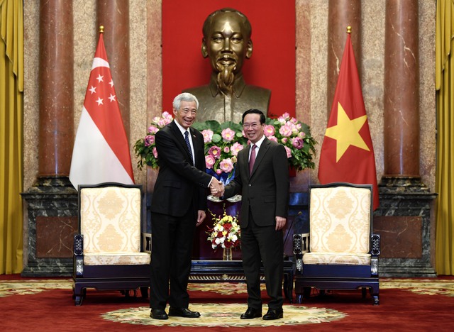 Chủ tịch nước Võ Văn Thưởng tiếp Thủ tướng Singapore Lý Hiển Long - Ảnh 1.