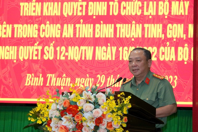 Công an tỉnh Bình Thuận sắp xếp lại bộ máy cắt giảm bớt 3 phòng nghiệp vụ - Ảnh 1.