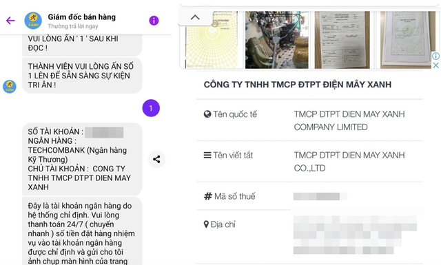 Điện Máy Xanh cảnh báo các nội dung bán hàng lừa đảo đang xuất hiện trên mạng - Ảnh 1.