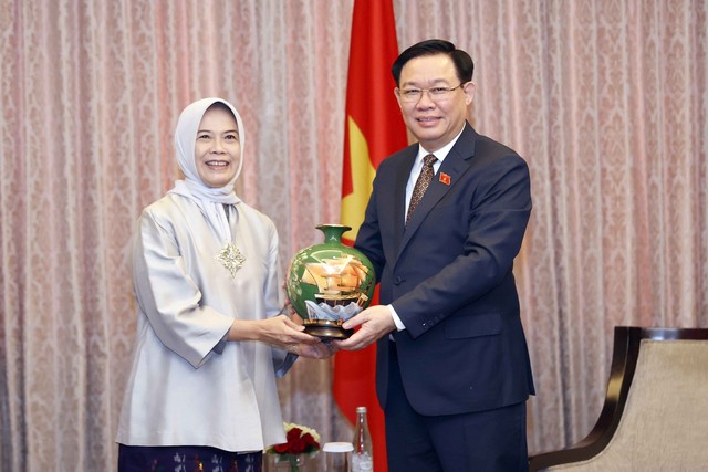 Chủ tịch Quốc hội Vương Đình Huệ tiếp Chủ tịch Ủy ban Kiểm toán Indonesia - Ảnh 2.