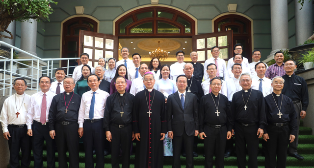 Chủ tịch nước Võ Văn Thưởng thăm Hội đồng Giám mục Việt Nam - Ảnh 3.