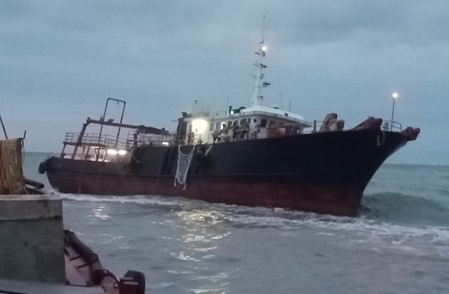 Tàu Trung Quốc mắc cạn tại vùng biển Hải Phòng, 7 thuyền viên được cứu - Ảnh 1.
