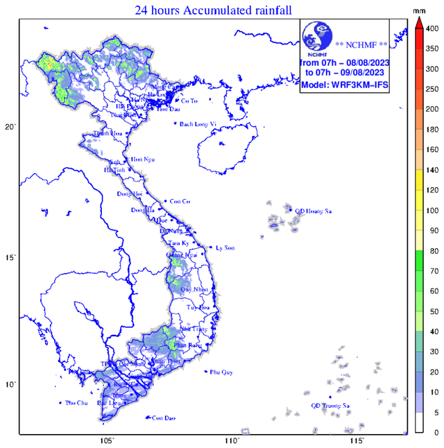 Tin tức thời tiết hôm nay, 8.8.2023: Bắc bộ mưa lớn, cảnh báo lũ quét - Ảnh 1.