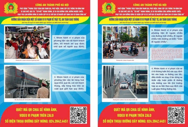 Công an Hà Nội công bố đường dây nóng tiếp nhận tin báo vi phạm giao thông - Ảnh 2.