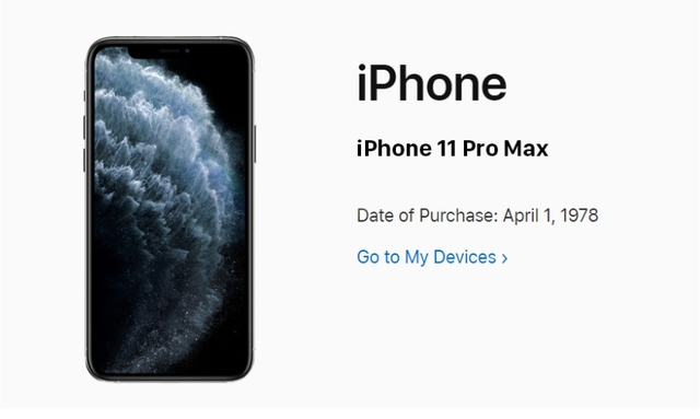 Một chiếc iPhone 11 Pro Max thuộc vào loại &quot;1978&quot; khi kiểm tra hệ thống