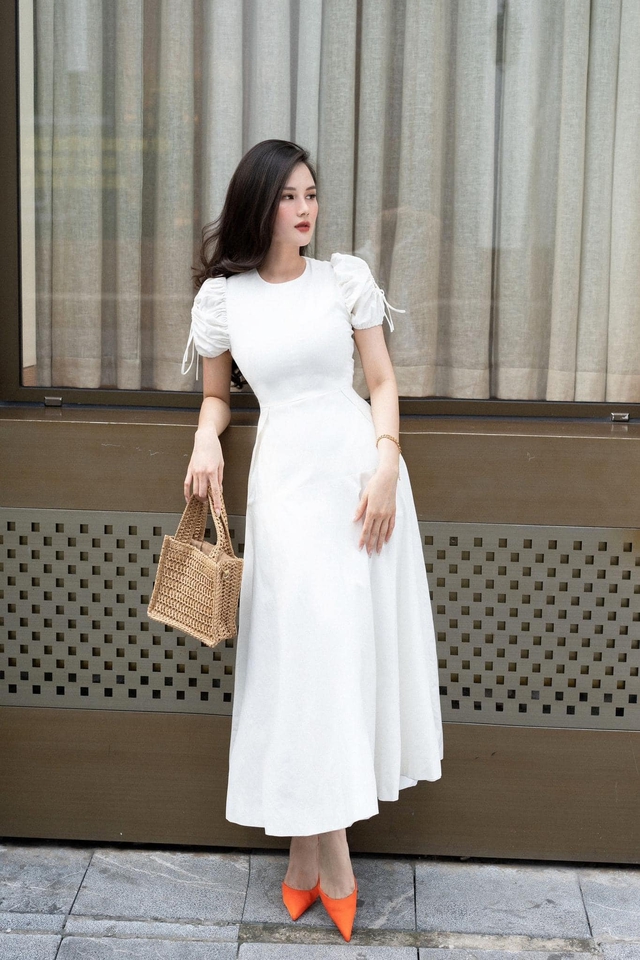 Đầm Váy Nữ Tiểu Thư Tafta Cổ Vuông Tay Phồng St708- Sam Store