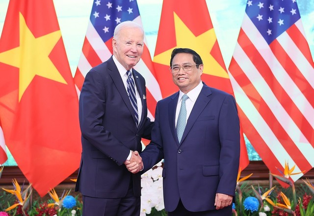 Thủ tướng Phạm Minh Chính hội kiến Tổng thống Mỹ Joe Biden - Ảnh 1.