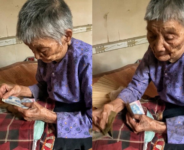 Ấm áp giây phút cụ bà 90 tuổi lấy tiền dành dụm cho cháu sang Nhật - Ảnh 1.