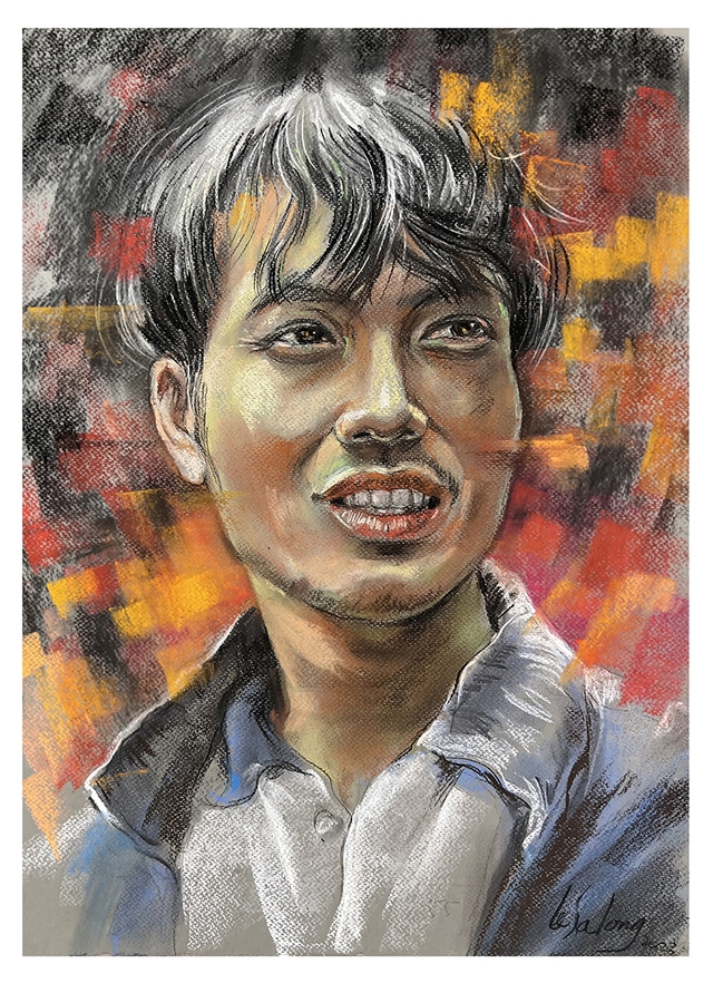 Ngắm tranh họa sĩ Lê Sa Long tôn vinh các 'người hùng' cứu nạn ở Hà Nội - Ảnh 5.