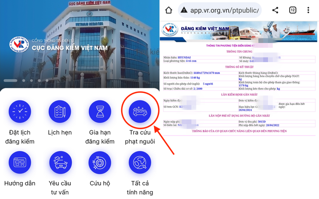 Người dùng ô tô có thể tra cứu phạt nguội bằng ứng dụng đặt lịch đăng kiểm - Ảnh 3.