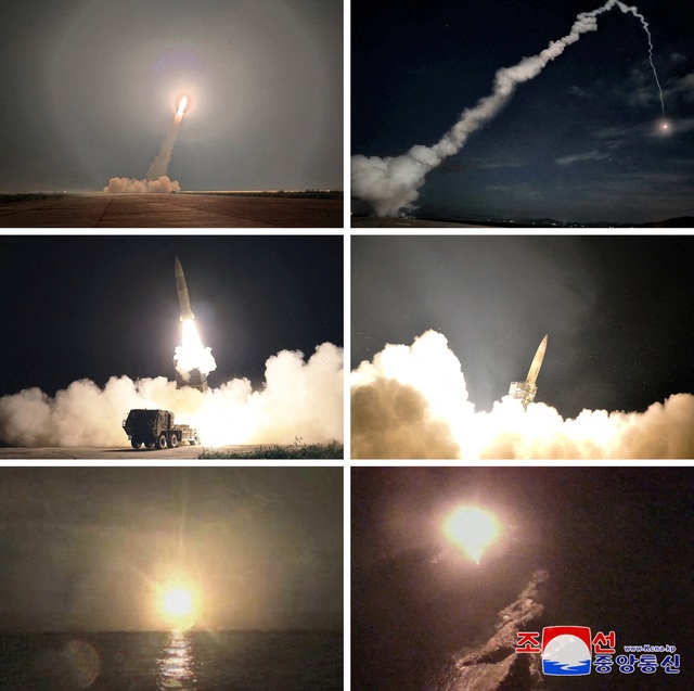 Triều Tiên phóng một loạt tên lửa hành trình - Ảnh 1.