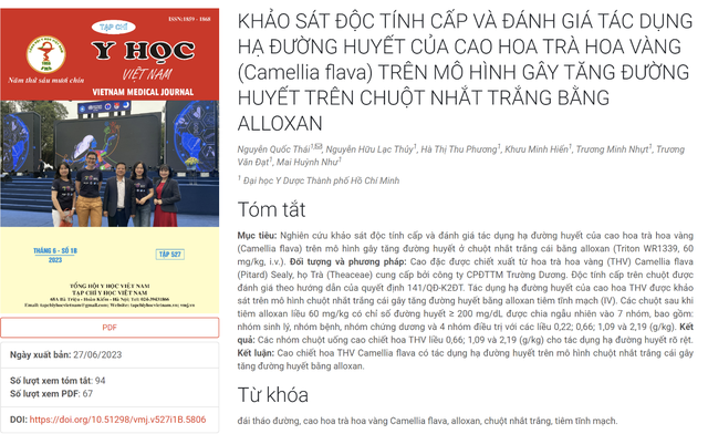 Nghiên cứu đăng trên Tạp chí y học Việt Nam