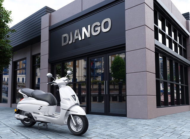 Peugeot Django sở hữu kiểu dáng độc đáo, pha trộn nét cổ điển và hiện đại, phù hợp với khách hàng yêu thích sự khác biệt