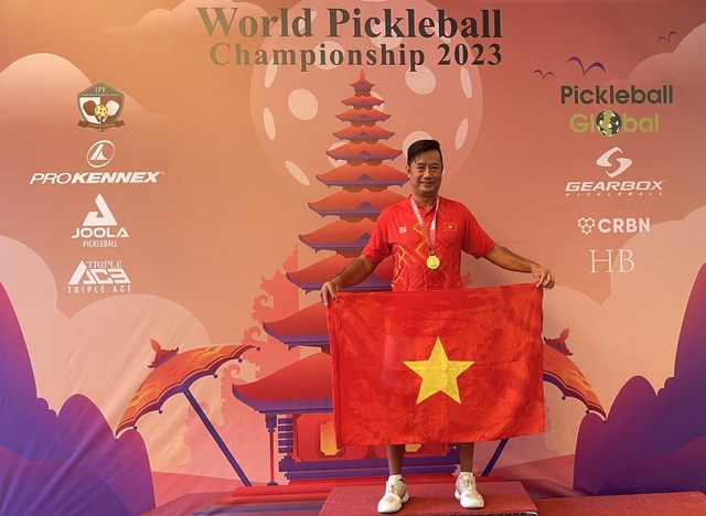 Tay vợt Trương Quang Vũ xuất sắc đoạt huy chương vàng giải pickleball thế giới - Ảnh 2.