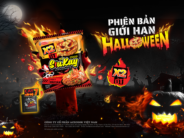 Mì SiuKay làm mưa làm gió trong mùa Halloween với phiên bản giới hạn X2 ớt - Ảnh 3.