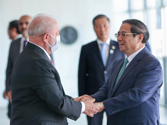 Tổng thống Lula da Silva hội đàm với Thủ tướng Phạm Minh Chính - Ảnh 1.